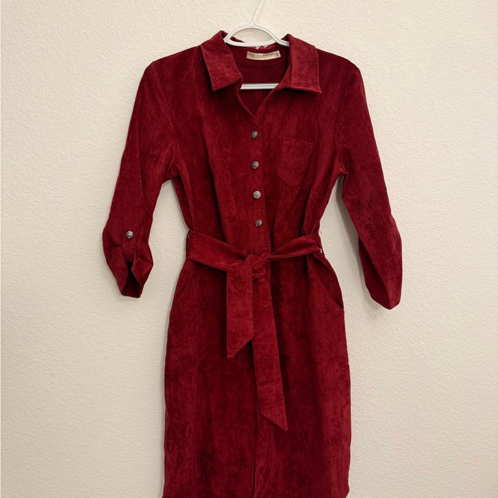 Glamour Rich Red Long Sleeve Dress